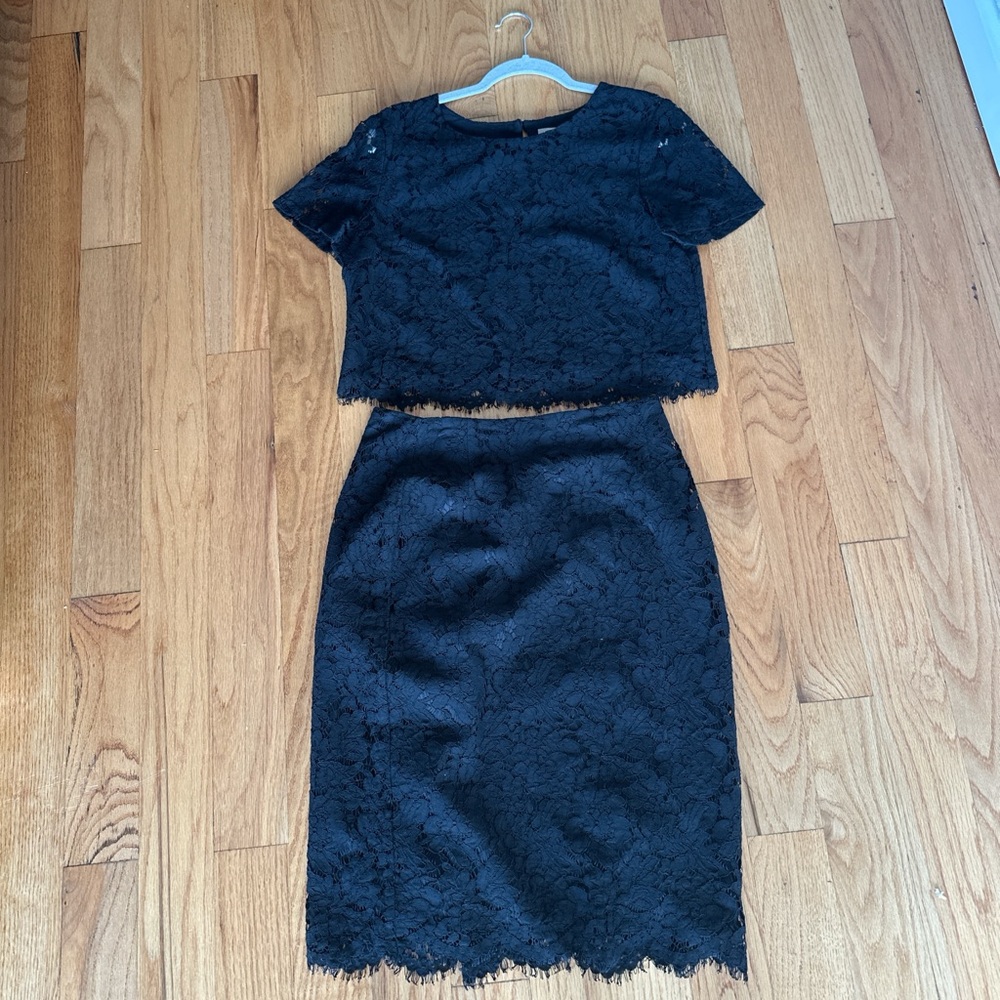 Banana Republic Elegant Black Lace Two-Piece Set